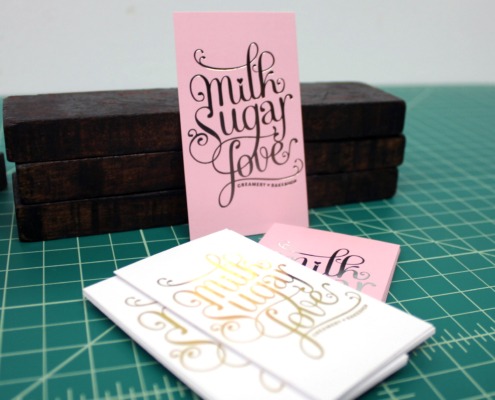 Milk Sugar Love: Silver and Gold Foil Ultra Thick Business Cards