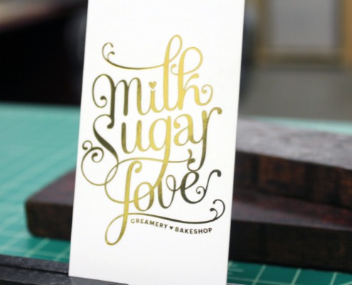 Milk Sugar Love: Silver and Gold Foil Ultra Thick Business Cards