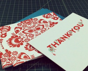 Remco Press Letterpressed Thank You Notecards