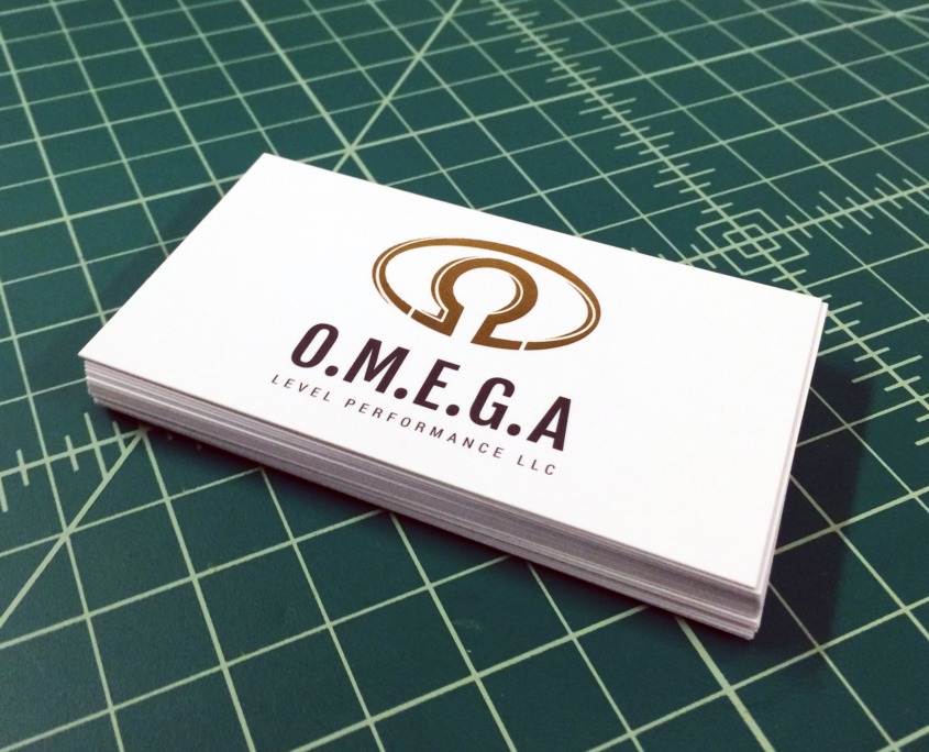 OMEGA Level Performance: Gold Foil Business Cards