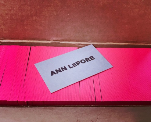 Ann LePore: Hot Pink Edge Painted Business Cards