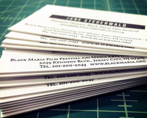 Black Maria Film Festival: Letterpress Business Cards and Spot UV Postcards