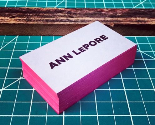 Ann LePore: Hot Pink Edge Painted Business Card