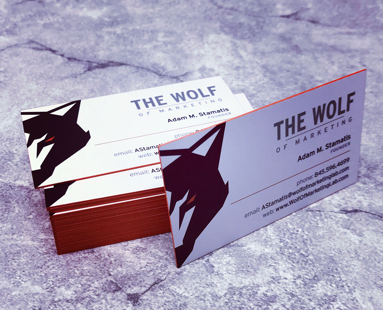 Wolf of Marketing: Edge Painted Business Cards