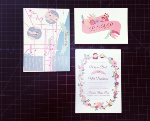 Megan & Nick: Digitally Printed Wedding Invitations