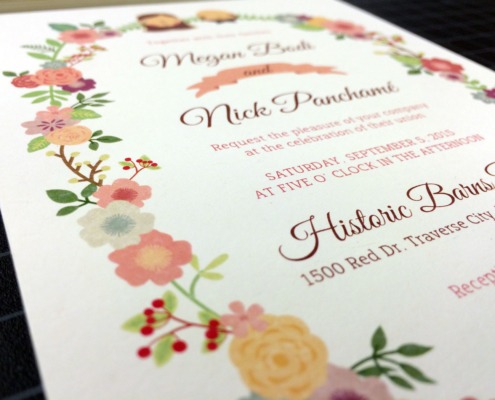 Megan & Nick: Digitally Printed Wedding Invitations