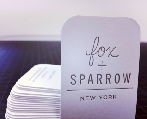 Fox & Sparrow: 184lb Letterpress Round Corner Business Cards