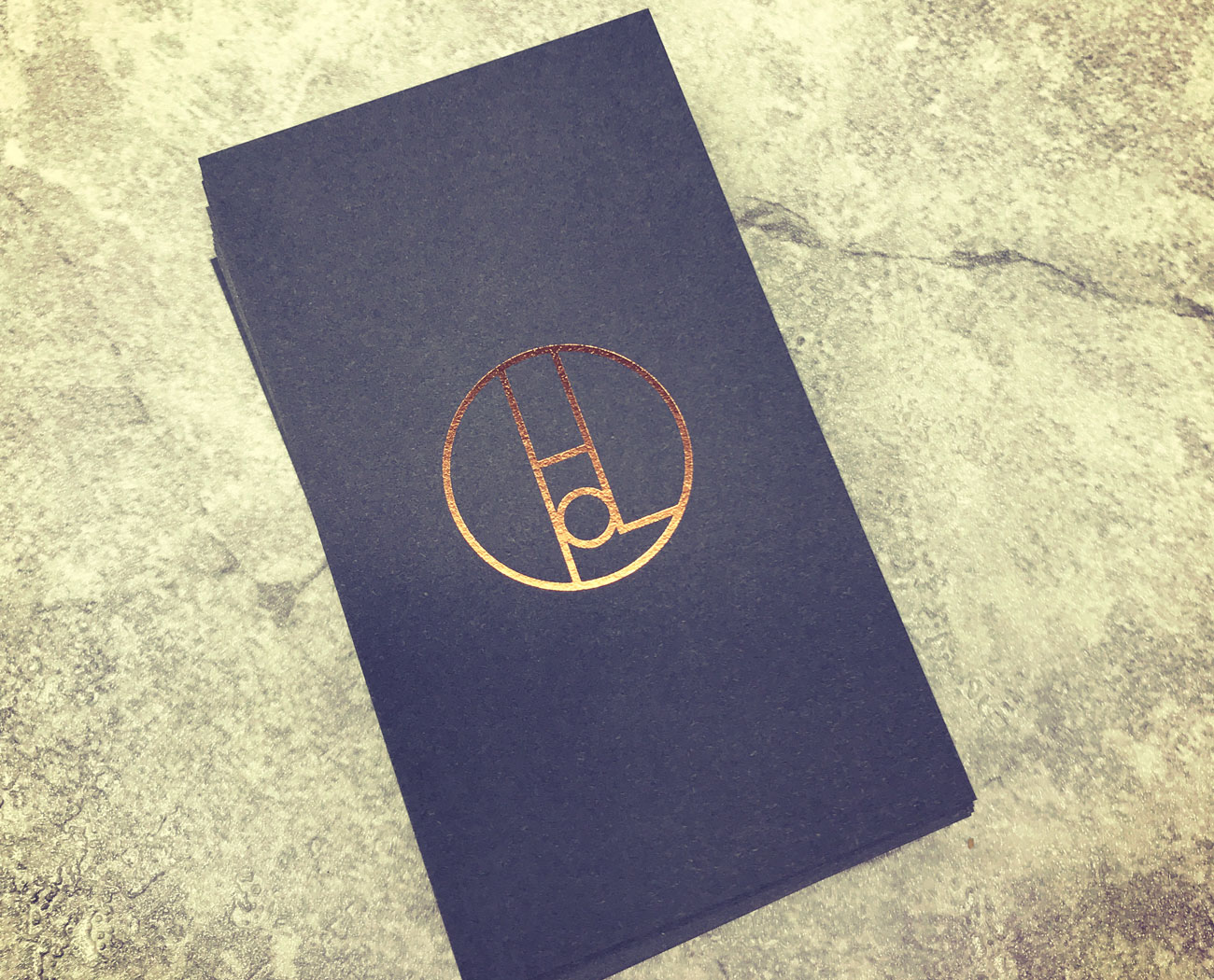 Hacienda: 28pt Rose Gold Foil Business Cards