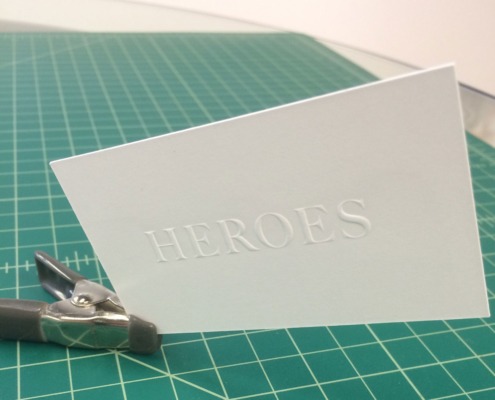 Heroes: Blind Embossed Business Cards